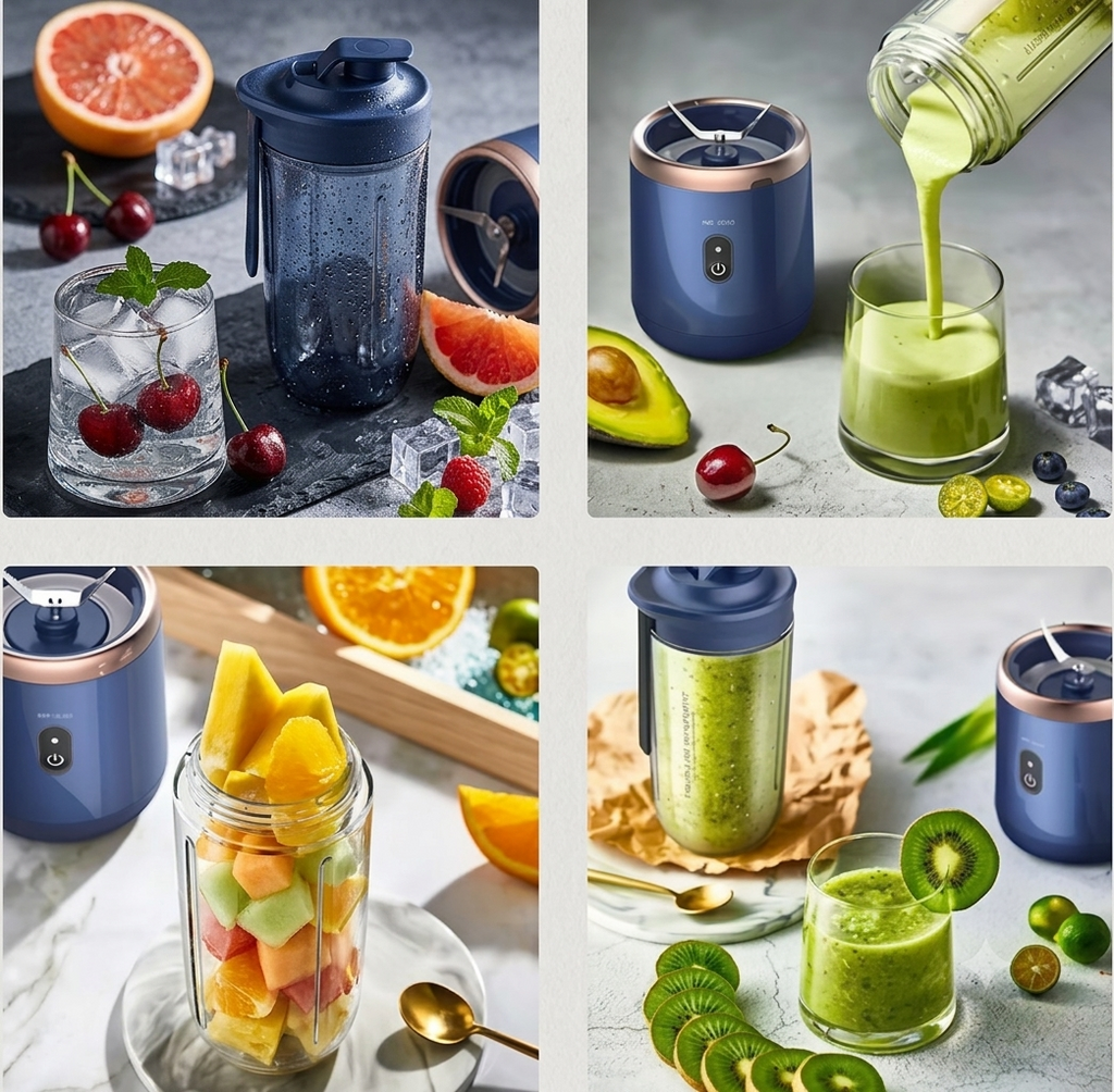 Licuadora Portátil USB · Mezclador + Vaso Incluidos · 400ml — Dual Blend